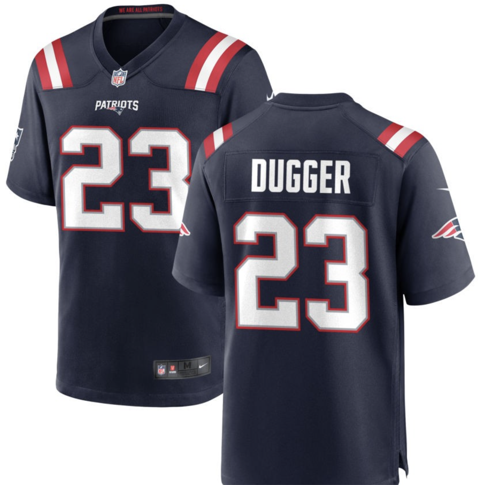 Youth  New England Patriots #23 Dugger Nike Navy Home Game Player NFL Jersey